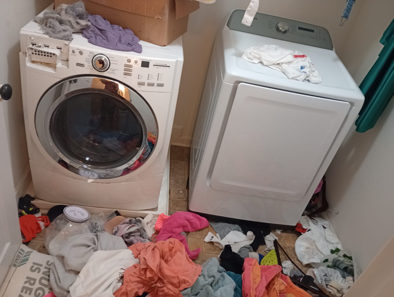 Dirty Laundry Room before cleaning